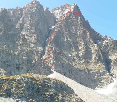 Arête Est du Viso depuis Quintino Sella Arête Est du Viso depuis Quintino Sella