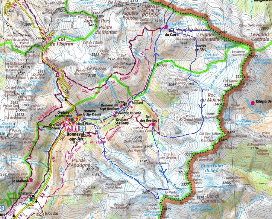 Raid Carro Evette Albaron sur la carte Raid Carro Evette Albaron sur la carte