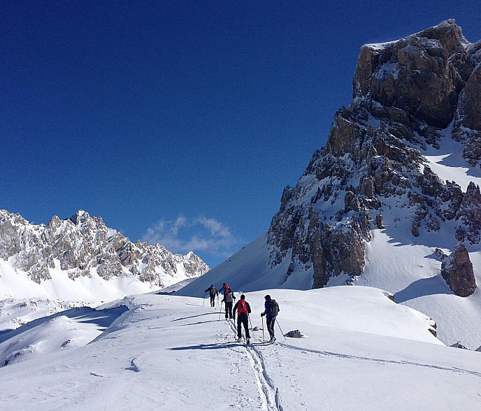 En partant pour le tour du Brec de Chambeyron à ski de rando